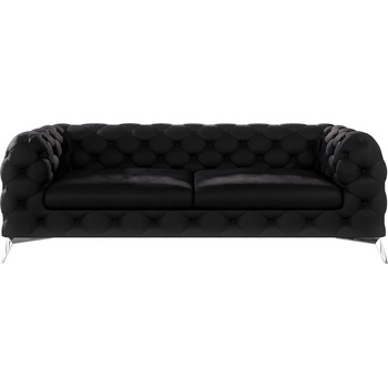 ROPEZ Черен кадифен диван 225 cm Chelsea - Ropez (Chelsea Sofa 2,5os. Riviera 100 Srebrne)