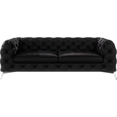 ROPEZ Черен кадифен диван 225 cm Chelsea - Ropez (Chelsea Sofa 2,5os. Riviera 100 Srebrne)