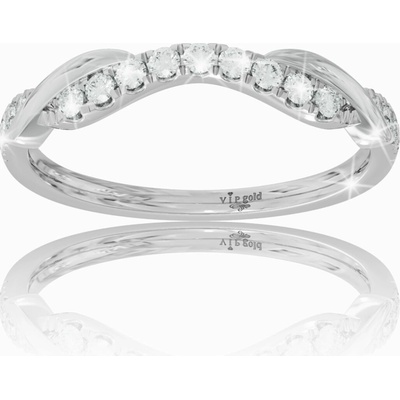 VIPgold Zlatý prsteň s bielymi zafírmi v bielom zlate R35608b S