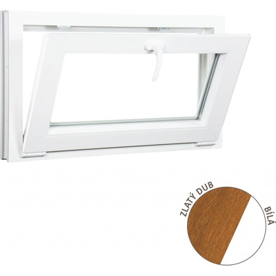 ALUPLAST Sklopné plastové okno zlatý dub/bílé 100x50 – Zbozi.Blesk.cz