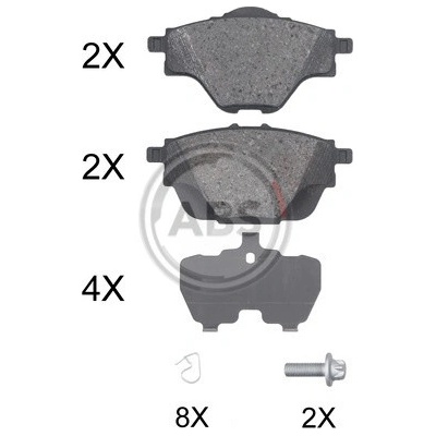 A.B.S. Sada brzdových platničiek kotúčovej brzdy 35019