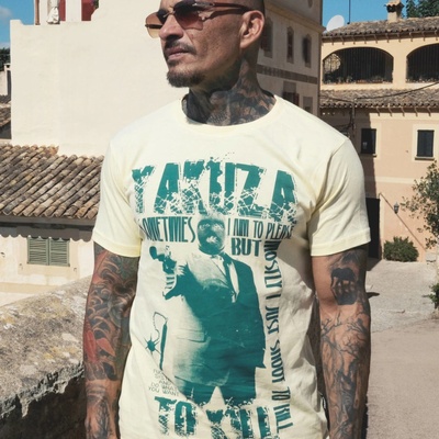 Yakuza tričko pánske Sometimes TSB 23039 pale banana žlté