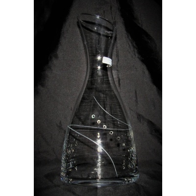 LsG-Crystal Láhev na víno/ vodu 6x Swarovski kamínek broušená/ rytá dekor Petra okrasné baleni dekanter-926 1200 ml