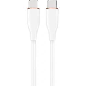 Gembird Premium силиконов кабел за зареждане и пренос на данни Type-C Power Delivery (PD), 1, 5 м, бял (CC-USB2S-CMCM-1.5M-W)
