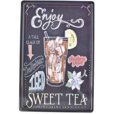 Ceduľa Enjoy Sweet Tea Vintage style 30cm x 20cm Plechová tabuľa