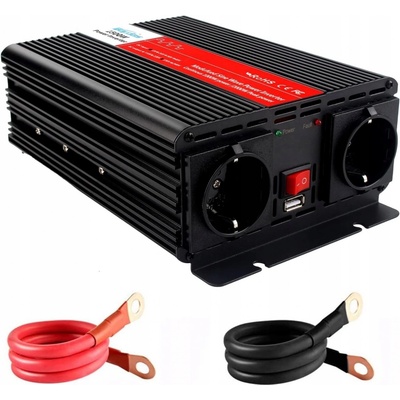 Carspa P1500U-12, 12V/230V+USB, 1500W, čistá sinusoida