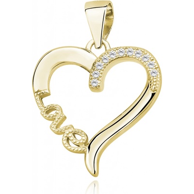 OLIVIE Stříbrný přívěsek SRDCE LOVE GOLD 9188