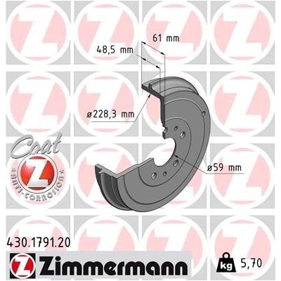 Brzdový buben ZIMMERMANN 430.1791.20
