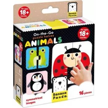 Banana Panda Пъзел за пътуване - животни, разделени наполовина