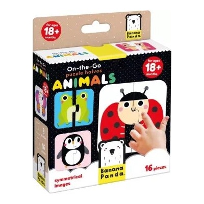 Banana Panda Пъзел за пътуване - животни, разделени наполовина