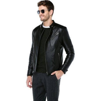 Jacket Club Мъжко яке от естествена кожа e-1087 - Черно #318255 (318255_Черно)