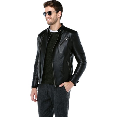 Jacket Club Мъжко яке от естествена кожа e-1087 - Черно #318255 (318255_Черно)