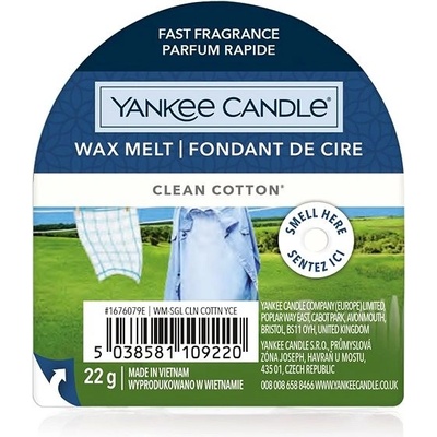 Yankee Candle vonný vosk do aroma lampy Clean Cotton 22 g