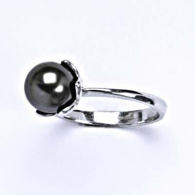 Čištín 1 Stříbrný se Swarovski dark perlou T 1351