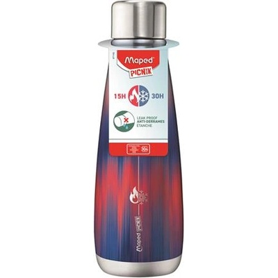 Maped Термос, двустенен, 500 ml, неръждаема стомана, MAPED PICNIK "Concept Adult", синьо-червен печат 871192 (871192)