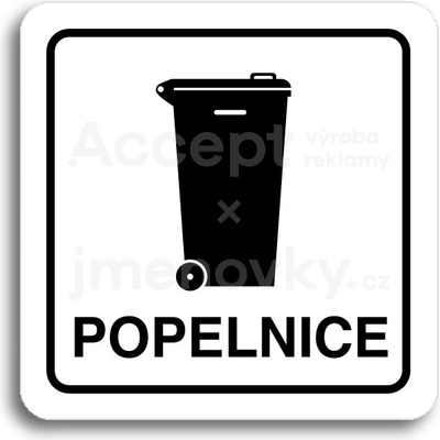 ACCEPT Piktogram popelnice IV - bílá tabulka - černý tisk