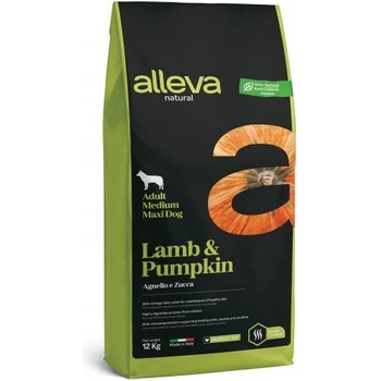 Diusapet Alleva® natural (adult medium/maxi) lamb & pumpkin - пълноценна храна за пораснали кучета, над 1 година, средни и едри породи, Италия - 12 кг 2189