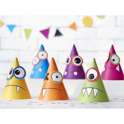 PartyDeco Monster párty klobúky 6ks