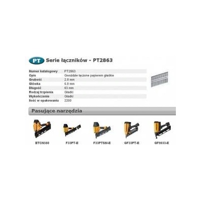 Bostitch NAILS PT 33` 2.8 x 63mm 2200 pcs