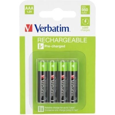 Verbatim Акумулаторна батерия, AAA, HR03, 950 mAh, 4 броя (2080140078)
