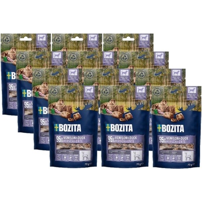 BOZITA Mäsové kúsky kačacie s divinou pochúťka pre psov 12 x 70 g