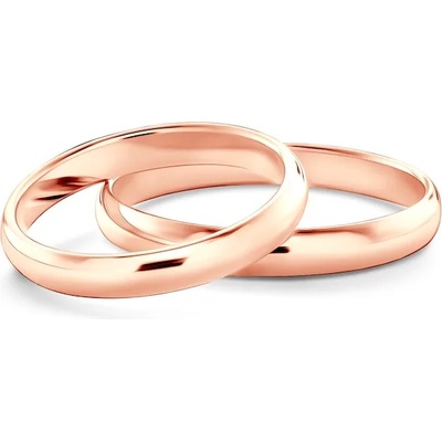 SAVICKI Сватбени халки: розово злато, полукръгъл профил. 3 мм