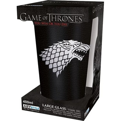 ABYstyle Sklenice Game of Thrones Stark Logo černá 500 ml