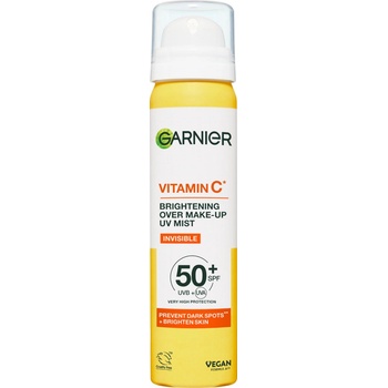 Garnier Vitamin C Brightening Over Make-Up UV Mist SPF50+ dlhotrvajúca rozjasňujúca opaľovacia h ml a na tvár 75 ml