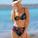 Blancheporte Vystužená plavková podprsenka Perea s kosticami čierna/khaki