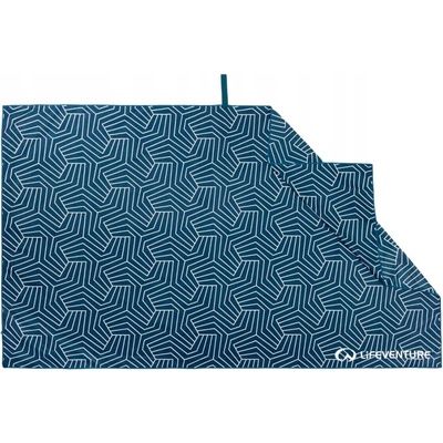 Lifeventure Printed SoftFibre Trek Towel Recycled Navy 150 x 90 cm