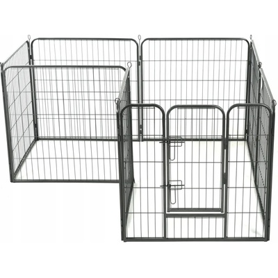 vidaXL Ohrádka pro psy 8 panelů ocelová 80 x 80 cm