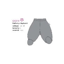 G mini Kalhoty s ťapkami Robbot grey velur