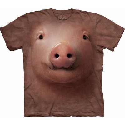 The Mountain pánske batikované tričko Pig Face hnedé
