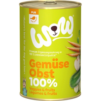 WOW 6х400г Pur WOW, консервирана храна за кучета - 100% зеленчуци и плодове