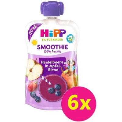 HiPP BIO Smoothie Jablko-Hruška-Borůvky 6 x 100 g