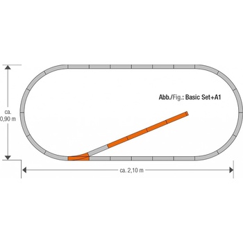 Roco Geoline Súprava koľají A1 (kusá koľaj) s podložím 61150