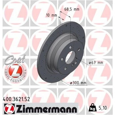 Brzdový kotúč ZIMMERMANN 400.3621.52 (400362152)