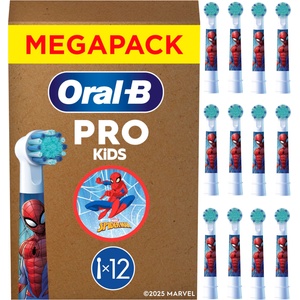 Oral-B Replacement Brushes Pro Kids 3+ Marvel Spiderman, White, 12 Pieces - 8006540773390 - boombuy