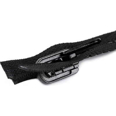 Kostěný zip šíře 5 mm délka 60 cm oboustranný - černá