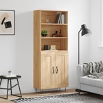 vidaXL Висок шкаф, дъб сонома, 69, 5x34x180 см, инженерно дърво (3189952)