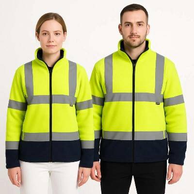 PortWest bunda F301 Hi-Vis fleece dvoubarevná Žluto-navy
