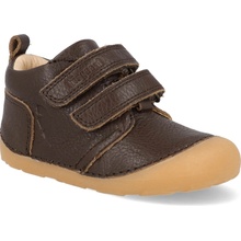 Bisgaard Barefoot dětské kotníkové boty Carter Dark brown hnědé