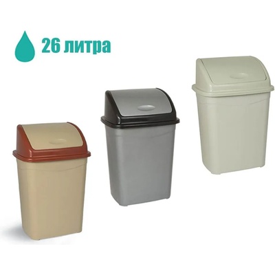 Ugurlar Plastik 26 л. кош за отпадъци с люлеещ капак (1425)