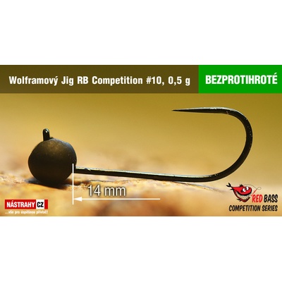 NASTRAHY.cz Bezprotihrotý wolframový Jig RB Competition #10 14 mm 0,5 g Black 5 ks