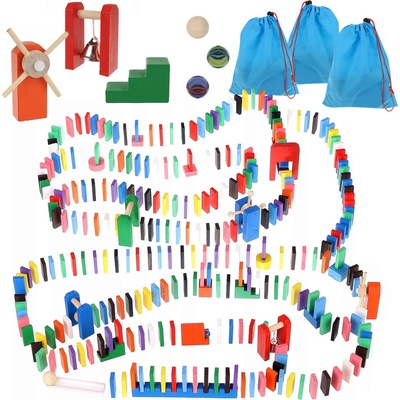Kruzzel 9397 Drevené domino farebné 1080 ks