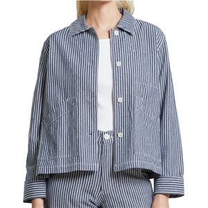 DEDICATED Дамска риза с копчета DEDICATED Women's Jacket Stiby Shirt - Work Stripe Blue (133-1171-0214)