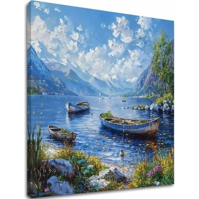 Obraz krajiny na plátne Pokojné jazero - 80x80 cm