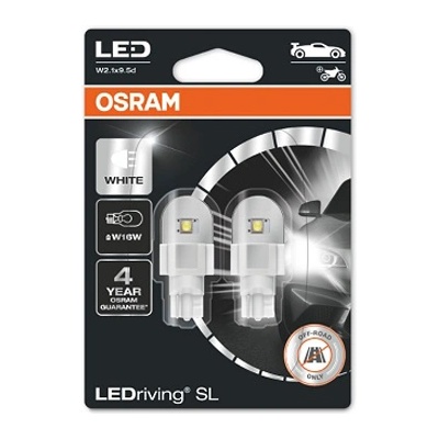 OSRAM Крушка OSRAM LED W16W, 12V, 2.1W, 6000К, 130lm, 2 броя