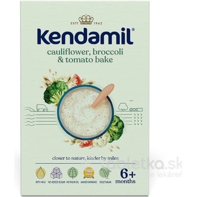 KENDAMIL Mliečna kaša s brokolicou, karfiolom a paradajkami 1x150 g