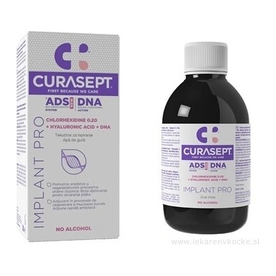 Curasept ADS DNA IMPLANT PRO s chlorhexidinem 0,20% + kyselina hyaluronová 200 ml